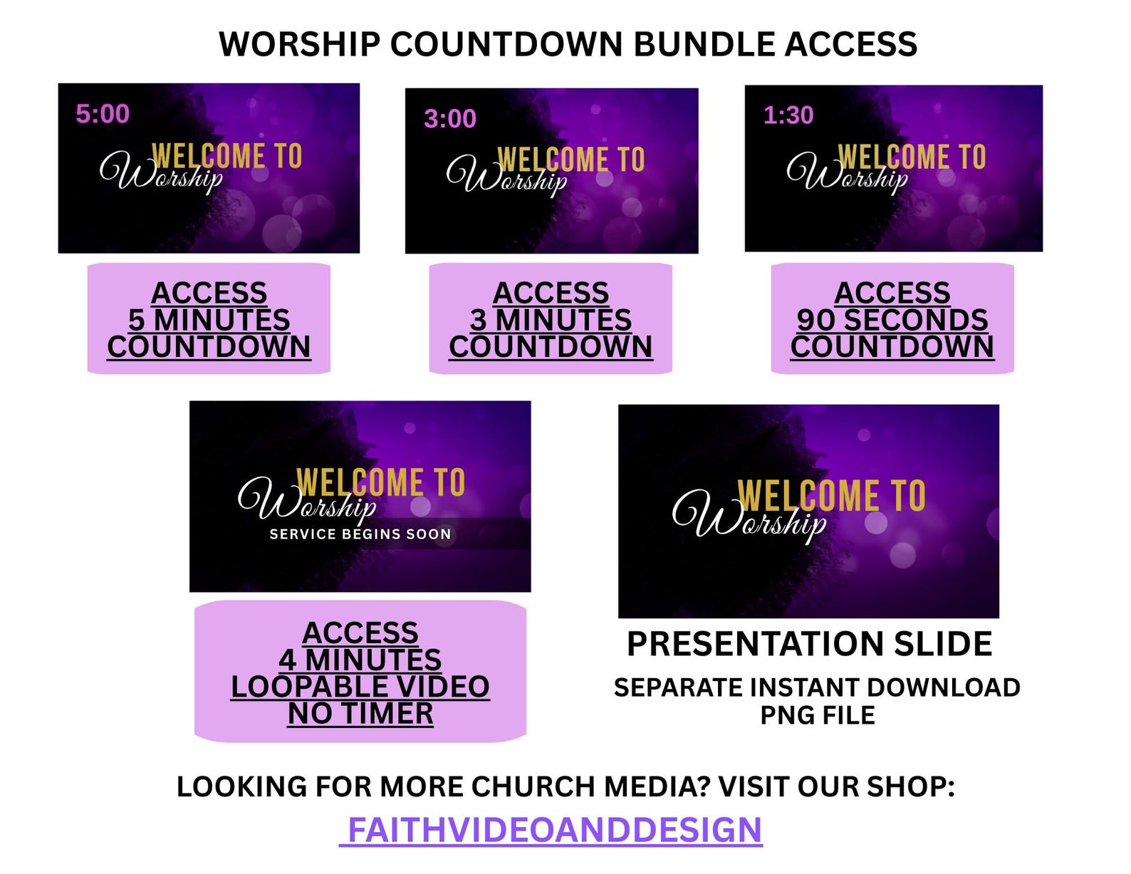 Church Worship Countdown Timer Bundle | Loopable Motion Graphic ...