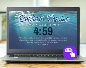 Editable Baptism Service Countdown Video: Church Presentation (Digital Download)