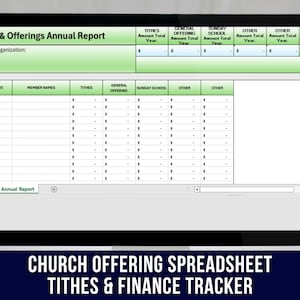 Church Offering Excel Template: Tithes & Finance Tracker (Digital Download)