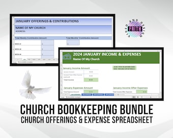 Ultimate Church Bookkeeping & Expense Spreadsheet Bundle | Editable Church Financial Management Tracker - Customizable and Automated