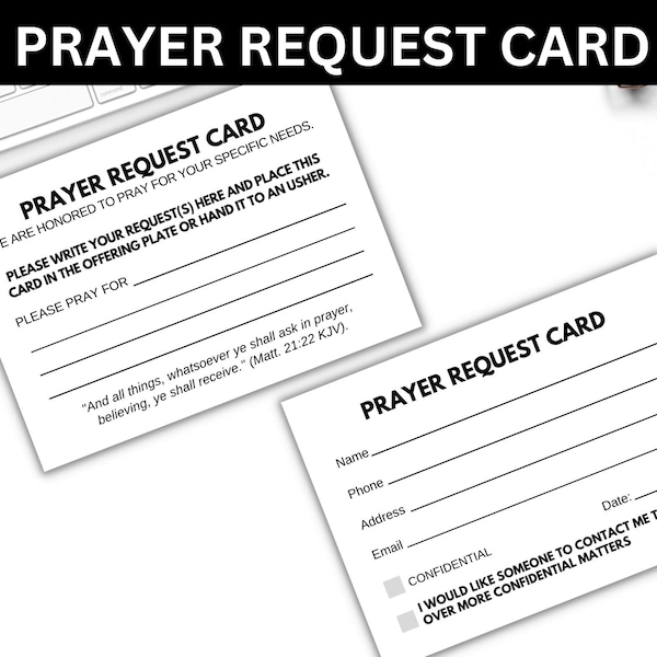 Prayer Request Cards Etsy