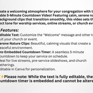 Editable 5-minute Church Countdown Video | Serene Nature Background ...
