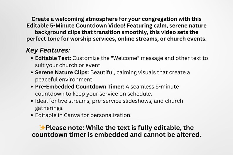 Editable 5-minute Church Countdown Video | Serene Nature Background ...