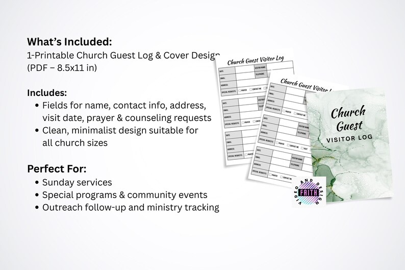 Printable Church Visitor Log: Guest Contact Form (PDF Download) - Etsy