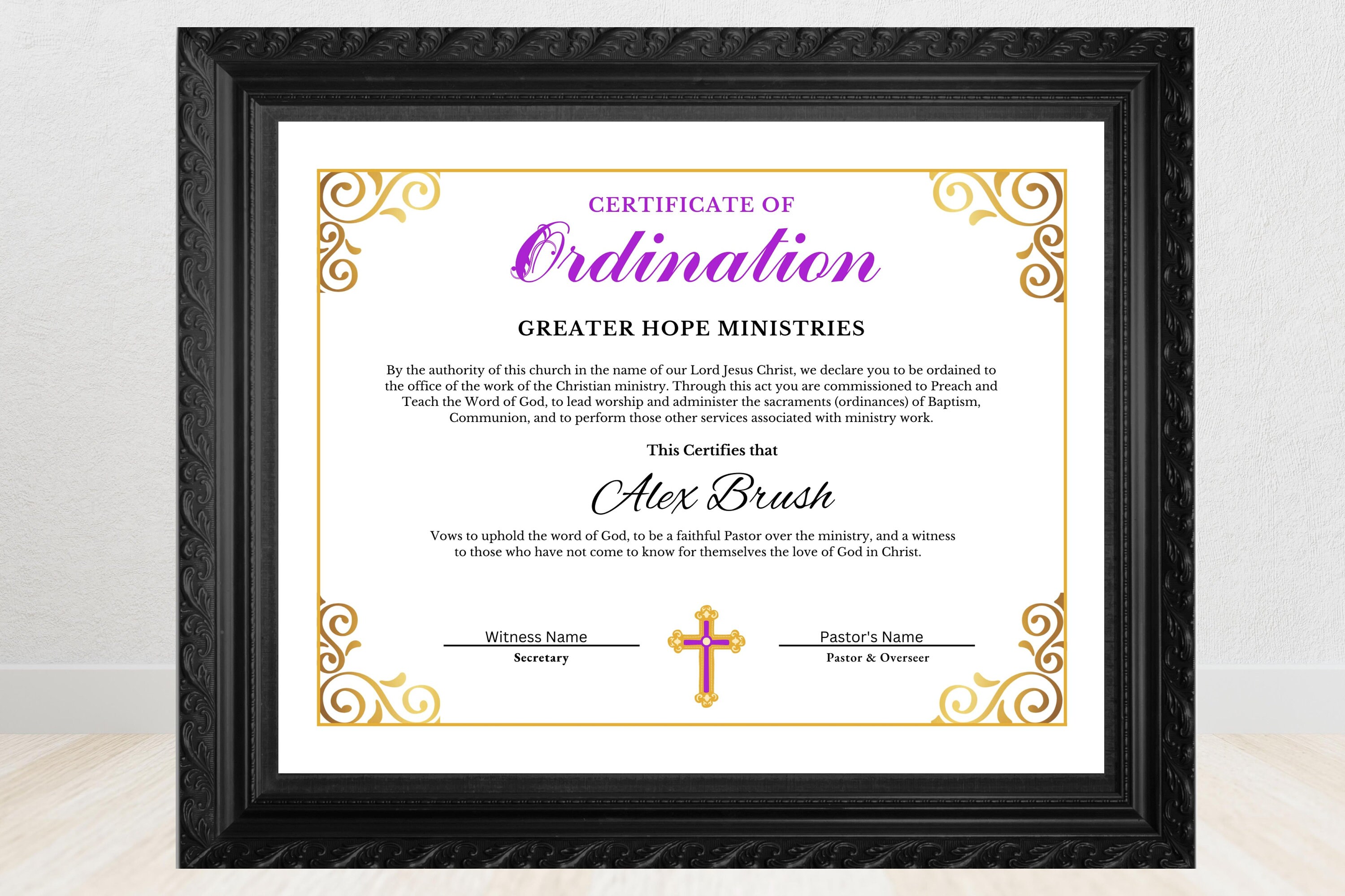 Bishop Ordination Certificate Bishop Ordination Certificate