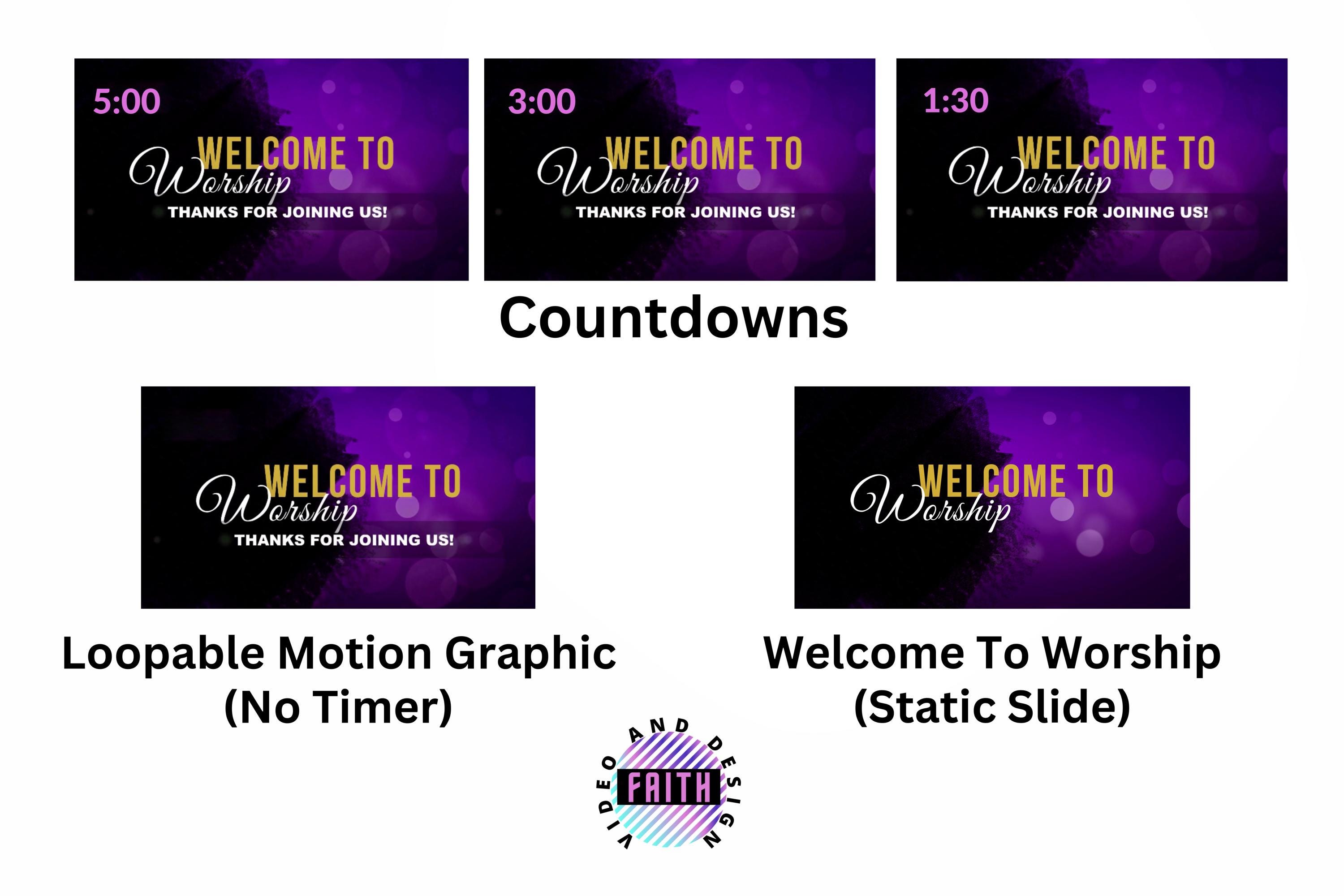 Church Worship Countdown Timer Bundle | Loopable Motion Graphic ...