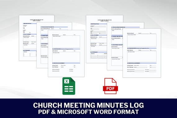 Church Meeting Minutes Template: Fillable Record Log (PDF & Word)
