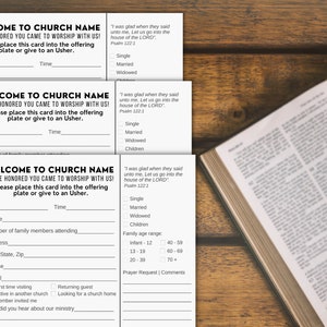 Welcome Pew Card Template, Editable Welcome Pew Card For New Church Visitors and Church Record Keeping. Easy To Edit in Canva image 5