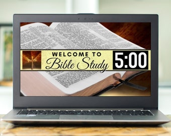 Bible Study Church Countdown Timer For Livestreams Facebook Live Zoom, Church Countdown Videos For Christian Worship Service, Animated Intro