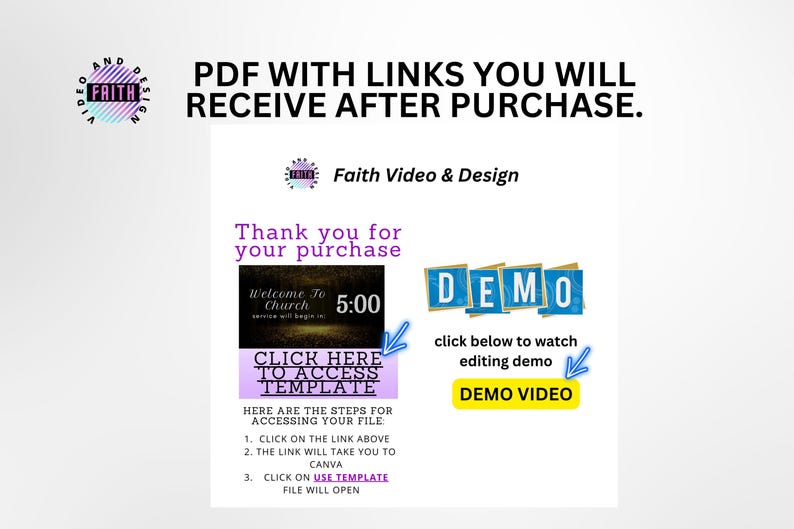 Church First Timer Pack Sample Editable Church Countdown Video: 5-minute Canva Template (digital ...