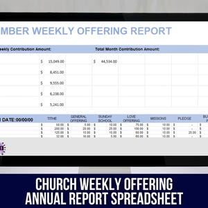 Church Member Contribution Tracker Spreadsheet (Digital Download