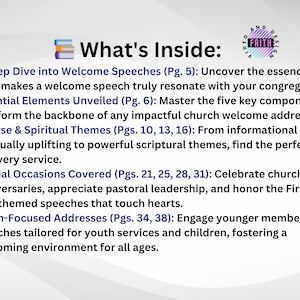 Church Welcome Speech Guide: Pastor Appreciation, Worship Leaders (PDF