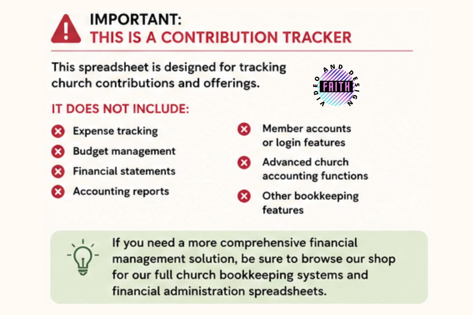 Contribution Log Example Church Tithes & Offerings Tracker Spreadsheet | Simple Excel ...