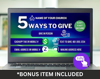Formas de hacer ofrendas en la iglesia: plantilla animada editable para Canva (descarga digital).