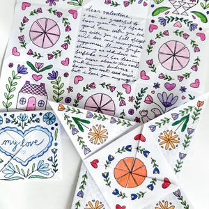 Monedero de rompecabezas de papel victoriano imprimible / Tarjeta de arte popular / Tarjeta imprimible / Tarjeta única / Día de San Valentín / Aniversario / Tarjeta de San Valentín imprimible