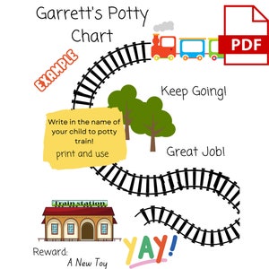 Reward Potty Train Chart - Potty Chart Train Theme for Potty Training - Download and Print