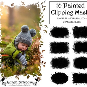 10 gemalte Photoshop Overlays, Aquarell Masken, Photoshop Rahmen, Rahmen Clipart, Clipping Photoshop Masken, Digitaler Hintergrund, PNG Rahmen