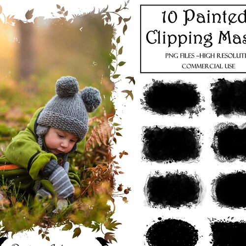 120 Digital Watercolor Paint Masks Clipping Mask Etsy Canada