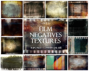 15 Film Textures, Negative Textures, Photoshop Textures, Photoshop Overlays, Film Dust, Light Leak Overlay, Vintage Film, Cinematic Texture