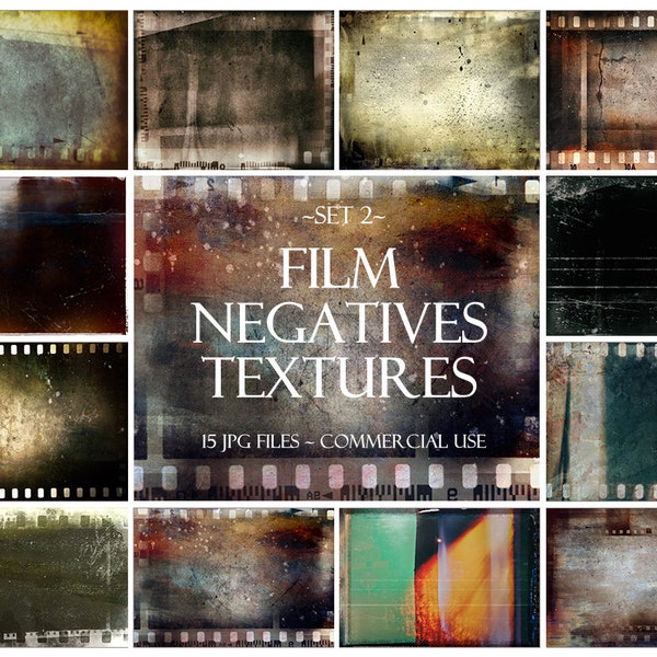 15 Film Textures, Negative Textures, Photoshop Textures, Photoshop Overlays, Film Dust, Light Leak Overlay, Vintage Film, Cinematic Texture