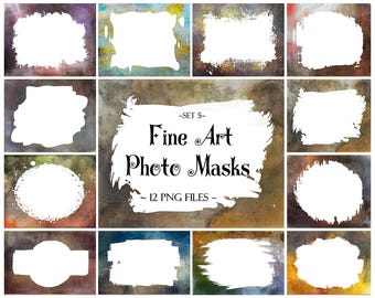 Fine Art Photo Masken, Photoshop Overlays, Aquarell Masken, Photoshop Rahmen, Rahmen Clipart, Schnittmasken, Transparente Rahmen, PNG Dateien