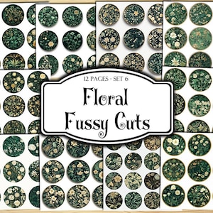 Floral Fussy Cuts, Digital Stickers, Printable Stickers, Ephemera, Junk Journal Kit, Scrapbook Supplies, Collage Sheets, Paper Craft