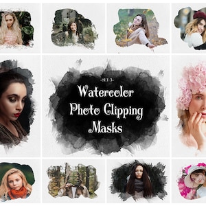 Può includere: Set di 10 maschere di ritaglio fotografico ad acquerello. Le maschere sono in bianco e nero con un effetto acquerello. Sono perfette per aggiungere un tocco unico alle tue foto.