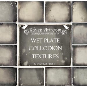 Natte plaat collodiumtexturen, Photoshop-overlays, Digitale achtergronden, portretoverlays, digitaal papier, achtergrond, vintage texturen, grunge