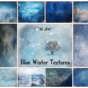 10 Photoshop Overlays, Blau Winter Texturen, Vintage Texturen, Digitaler Hintergrund, Scrapbooking, Fotografie Hintergrund, Digitale Texturen