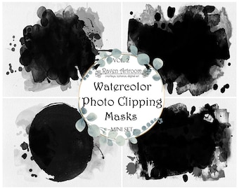 Aquarell Photoshop Overlays, Aquarell Masken, Photoshop Rahmen, Rahmen Clipart, Clipping Photoshop Masken, digitale Kulisse, PNG Rahmen