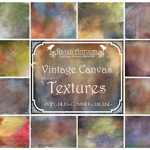 15 Vintage Canvas Textures, Photoshop Textures, Photoshop Overlays, Fine Art Textures, Digital Paper, Distressed Textures, Vintage Textures