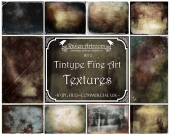 Tintype Fine Art Textures, Wet Plate Collodion Textures, Vintage Textures, Vintage Overlays, Photoshop Overlays, Fine Art Textures, Layers