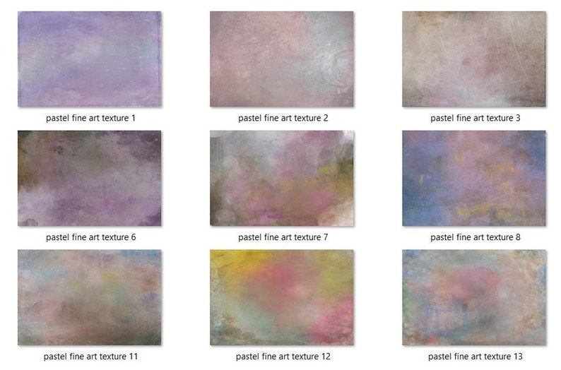 May include: Nine digital art textures in pastel colors. The textures are abstract and feature a variety of colors, including pink, purple, blue, and green. The textures are perfect for use in digital art, scrapbooking, and other creative projects.