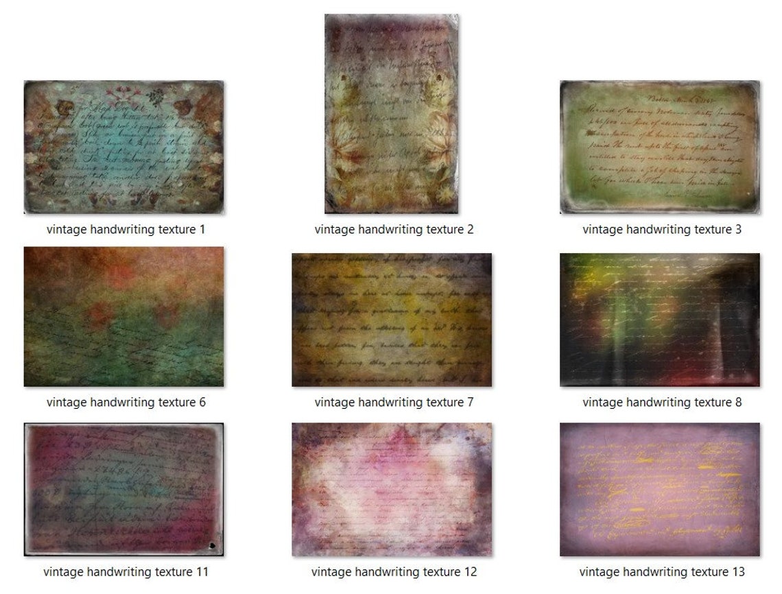 Handwriting Textures Vintage Handwriting Textures Vintage Textures Photoshop - Etsy