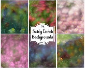 10 Swirly Bokeh Overlays, Bokeh Background, Nature Bokeh, Photoshop Overlays, Digital Backdrop, Photo Overlays, Bokeh Lights, Helios Bokeh