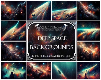 Deep Space Backgrounds, Digital Backgrounds, Digital Scrapbooking, Digital Paper, Junk Journal Digital, Download Images, Backdrop