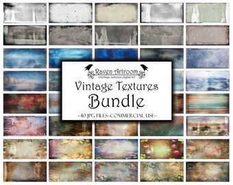 Puede incluir: Una descarga digital de 40 texturas vintage en un paquete. Las texturas son de varios colores y patrones, incluyendo azul, verde, marrón y rojo. Las texturas son perfectas para agregar un toque vintage a tus proyectos digitales.