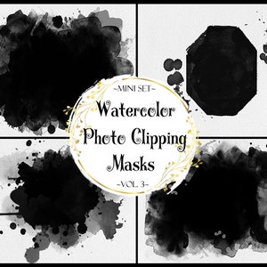 Aquarell Photoshop Overlays, Aquarell Masken, Photoshop Rahmen, Rahmen Clipart, Clipping Photoshop Masken, digitale Kulisse, PNG Rahmen