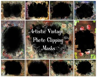 Schnittmasken, Fotomasken, Porträtmasken, Photoshop-Rahmen, Rahmen Clipart, PNG-Rahmen, Clipart, Malmasken, Maskenrahmen Sofort Download