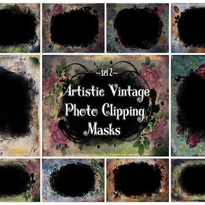 Clipping Masks, Photo Masks, Portrait Masks, Photoshop Frames, Frame Clipart, PNG frames, Clipart, Paint Masks, Mask Frames Instant Download