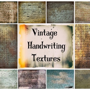 10 Vintage Handwriting Textures, Distressed Textures, Photoshop Overlays, Digital Backdrop, Scrapbooking, Digital Paper, Digital Textures,