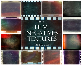 15 Film Textures, Negative Textures, Photoshop Textures, Photoshop Overlays, Film Dust, Light Leak Overlay, Vintage Film, Cinematic Texture