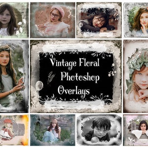 10 Clipping Masks, Vintage Floral Photoshop Overlays, Photoshop Frames, Frame Clipart, Watercolor Masks, PNG frames, Photo Masks