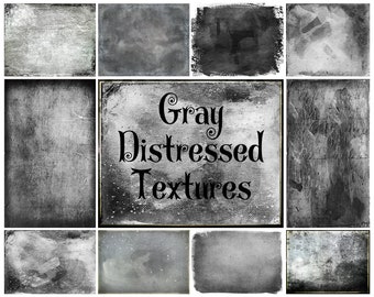 10 Gray Distressed Textures, Vintage Textures, Photoshop Overlays, Digital Backdrop, Scrapbooking, Digital Paper, Digital Textures, Fine Art