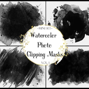 水彩 Photoshop オーバーレイ、水彩マスク、Photoshop フレーム、フレーム クリップアート、クリッピング Photoshop マスク、デジタル バックドロップ、PNG フレーム