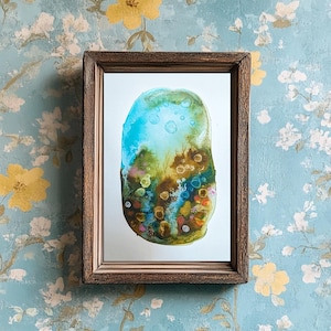 Dipinto originale a inchiostro e acquerello, opera d'arte unica nel suo genere, dipinto originale ad acquerello, dipinto astratto, dipinto originale fatto a mano, ACEO