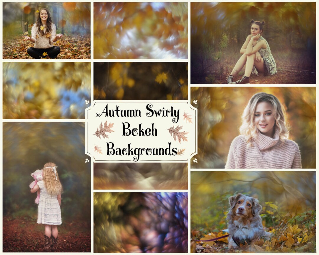 50 Autumn Swirly Bokeh Background, Fall Overlays, Photoshop Overlays ...