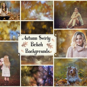 50 Autumn Swirly Bokeh Background, Fall Overlays, Photoshop Overlays, Nature Background, Nature Bokeh, Digital Backdrop, Fall Background