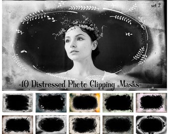 10 Clipping Masks, Photoshop Overlays, Photoshop Frames, Frame Clipart, PNG frames, Photo Masks, Vintage Textures, Photoshop Textures