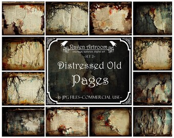 Distressed Old Pages, Junk Journal Papers, Digital Paper, Scrapbooking, Junk Journal Digital, Download Images, Backdrop, Backgrounds